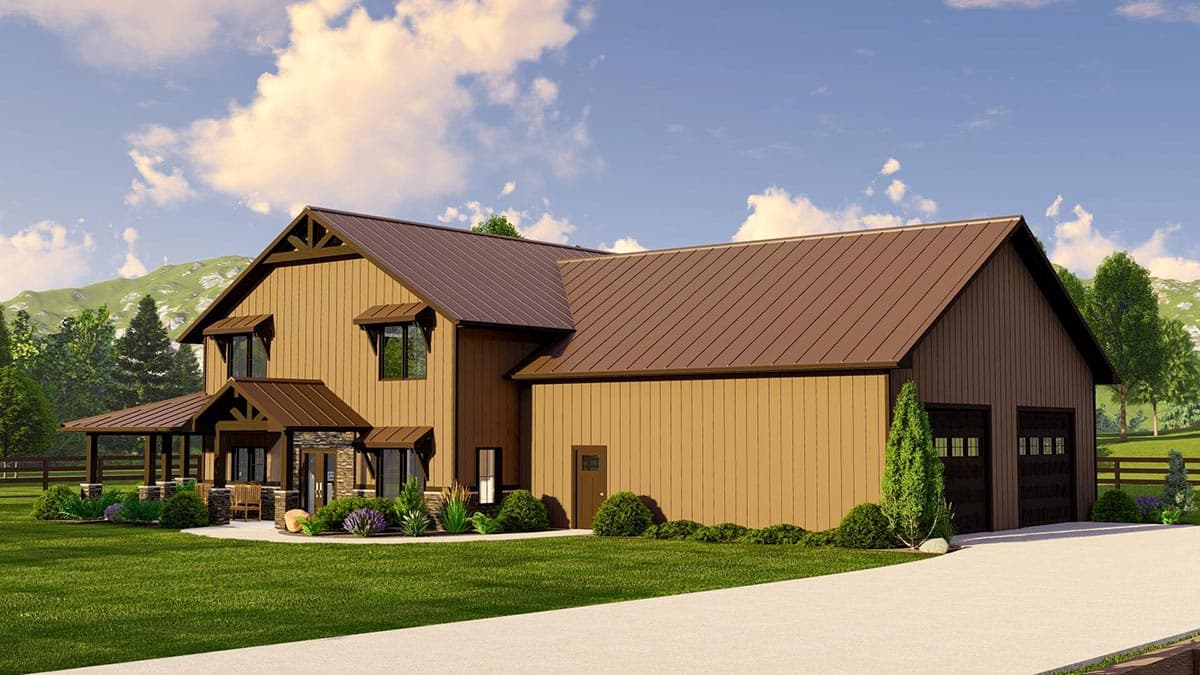 Plan 135169GRA: 2826 Square Foot 3-Bed Barndominium House Plan with 2x6 Exterior Walls - Image #6 - Barndominium, Country, Rustic, Traditional