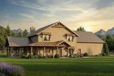 2826 Square Foot 3-Bed Barndominium House Plan with 2x6 Exterior Walls