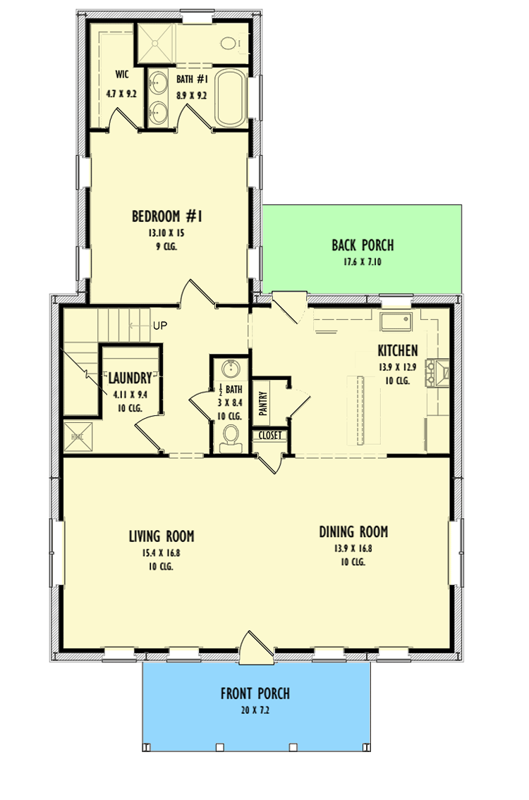 Plan 777015MTL: 2364 Square Foot Contemporary Country Home Plan - Floor Plan - Main Level - Country, New American, Rustic, Traditional