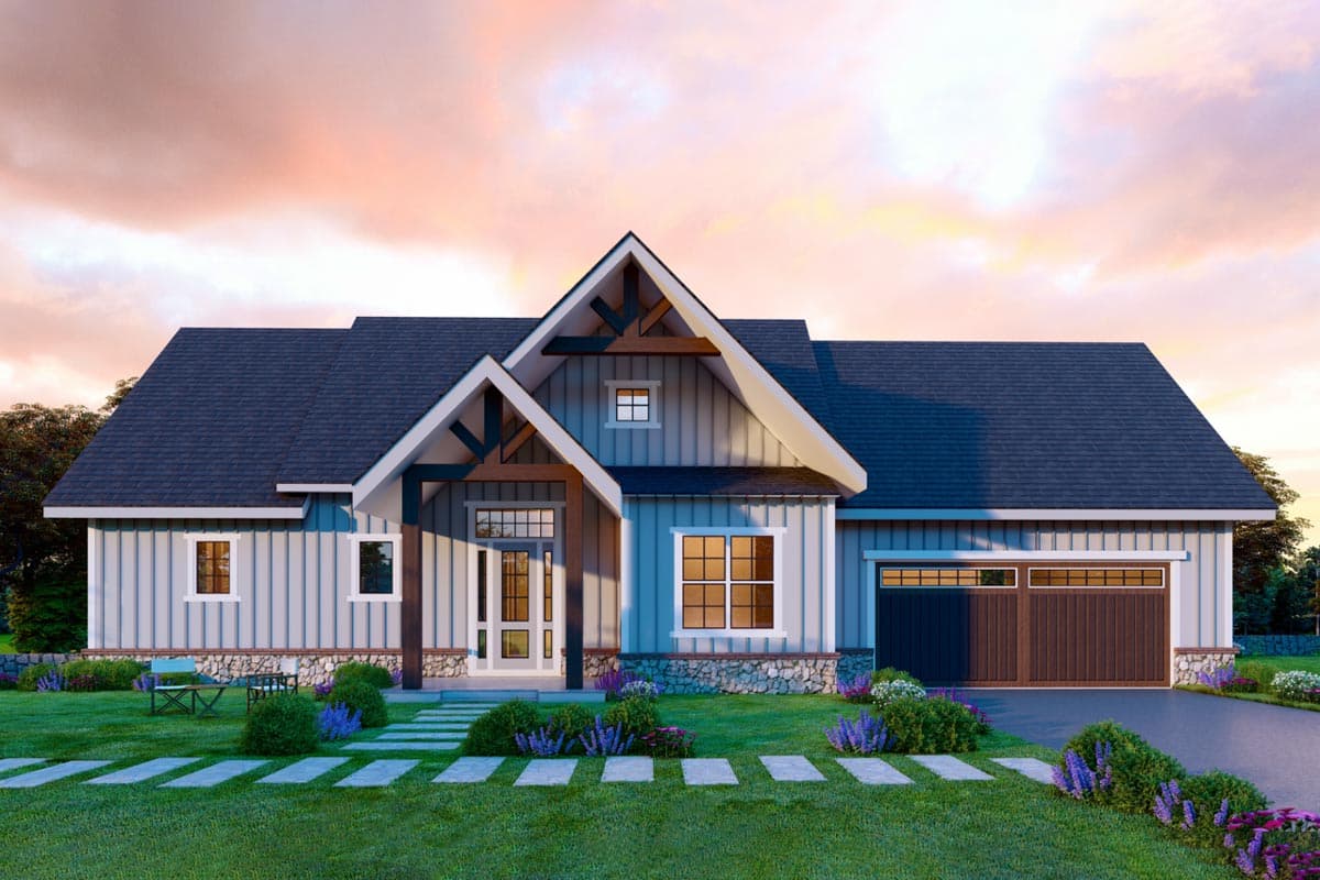 Plan 25776GE: New American House Plan with Lake Room Options - 2484 Sq Ft - Image #6 - Craftsman, New American, Ranch, Rustic