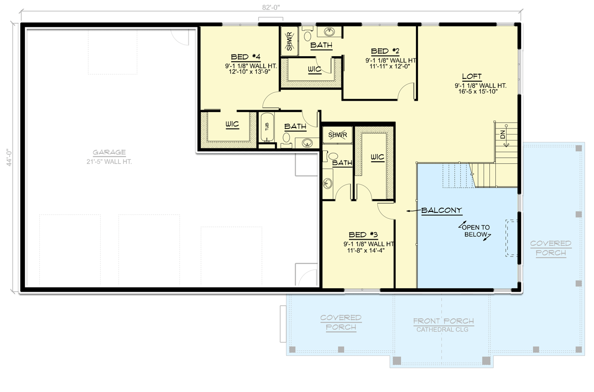 Plan 135171GRA: Barndominium-style House Plan with 2 RV Bays and Bonus Space - Floor Plan - 2nd Floor - Barndominium, Country, Rustic, Traditional