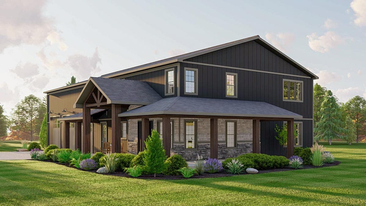 Plan 135171GRA: Barndominium-style House Plan with 2 RV Bays and Bonus Space - Image #6 - Barndominium, Country, Rustic, Traditional