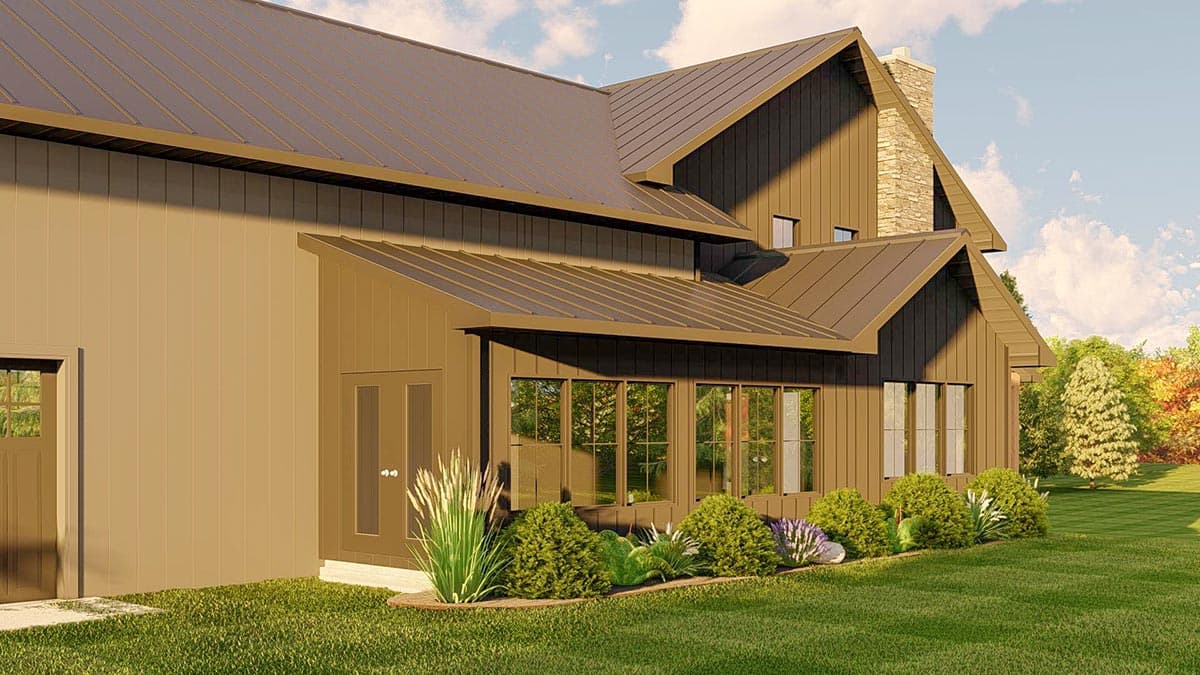 Plan 135172GRA: Barndominium with Optionally-Finished Lower Level and Drive-Through RV Garage - 2962 Sq Ft - Image #5 - Barndominium, Country, Mountain, Rustic