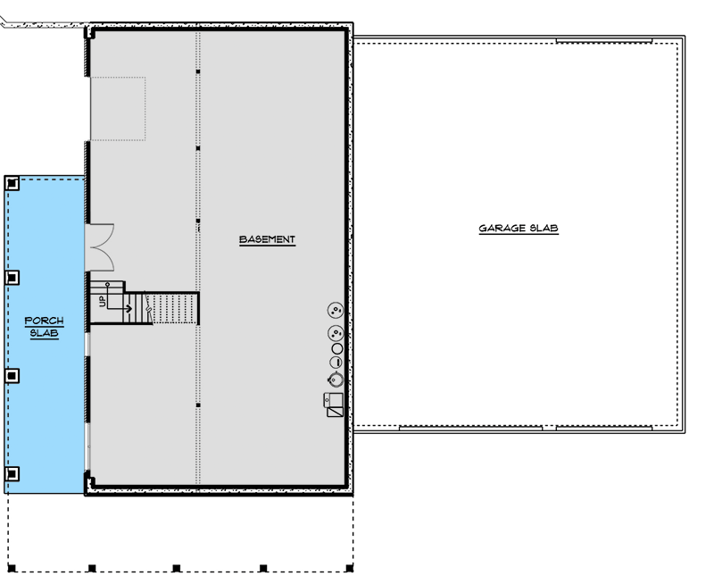 Plan 135173GRA: 4-Bed Farmhouse-Inspired Barndominium with Drive-Through RV Bay - Floor Plan - Lower Level - Barndominium, Country, Farmhouse, Rustic