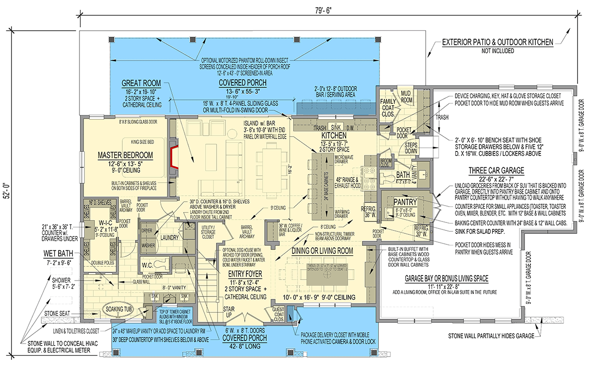 Plan 654016KNA: Option-Filled New American House Plan Under 2600 Square Feet - Floor Plan - Main Level - Country, Craftsman, Farmhouse, Modern Farmhouse, New American