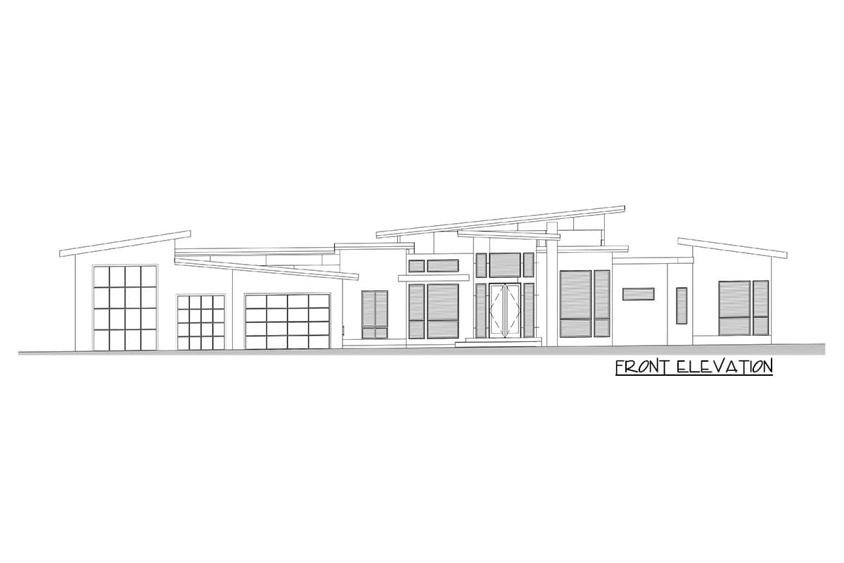 Plan 666176RAF: One-level Contemporary House Plan with RV Bay and Large Covered Patio - Image #5 - Contemporary, Mid Century Modern, Modern, Northwest