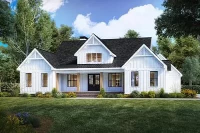 3-Bed Modern Farmhouse Plan Under 2500 Square Feet