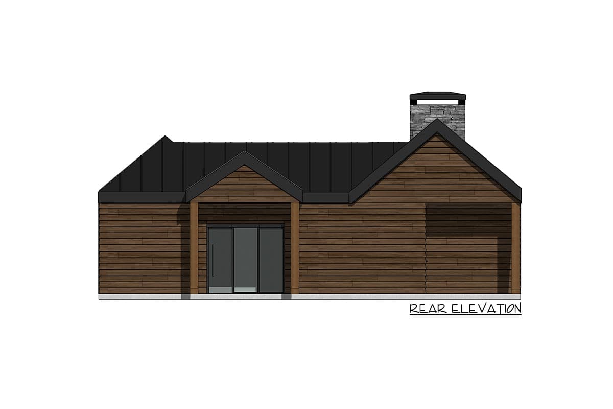 Plan 420047WNT: 3-Bed Modern Mountain Home Plan with Stacked Stone Fireplace - Image #4 - Cabin, Contemporary, Cottage, Craftsman, Scandinavian