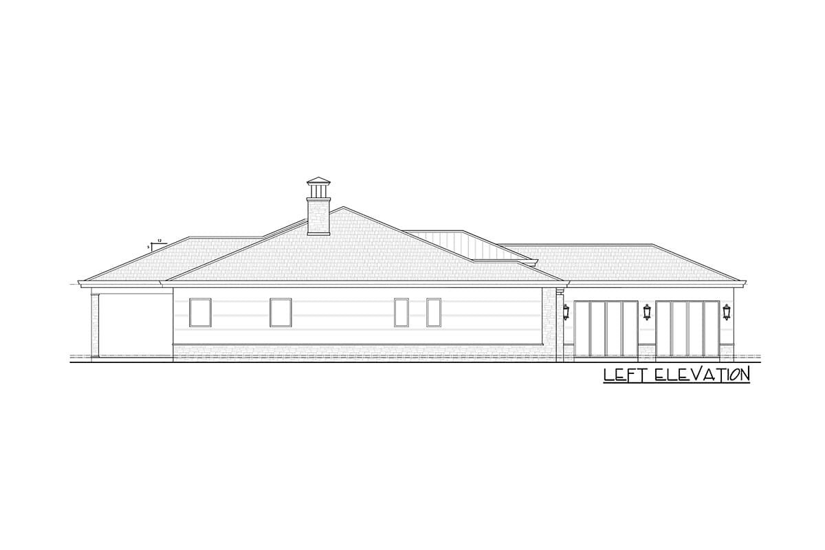 Plan 33245ZR: One-Story Transitional Home Plan with Low-Pitched Hip Roofs - 3114 Sq Ft - Image #38 - Contemporary, European, Mediterranean, New American, Prairie, Ranch, Transitional