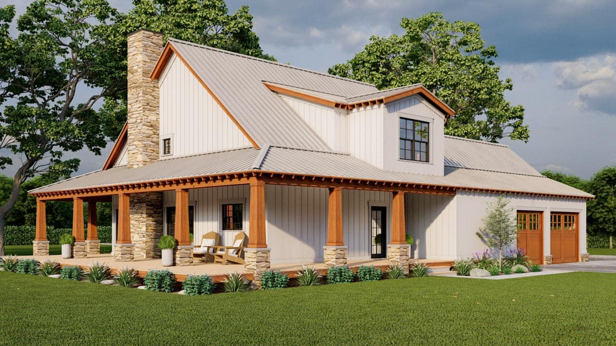 Plan 70780MK: 2278 Square Foot 3-Bedroom Cabin House Plan with 2-Car Attached Garage - Image #6 - Bungalow, Cottage, Country, Craftsman, Mountain, Rustic