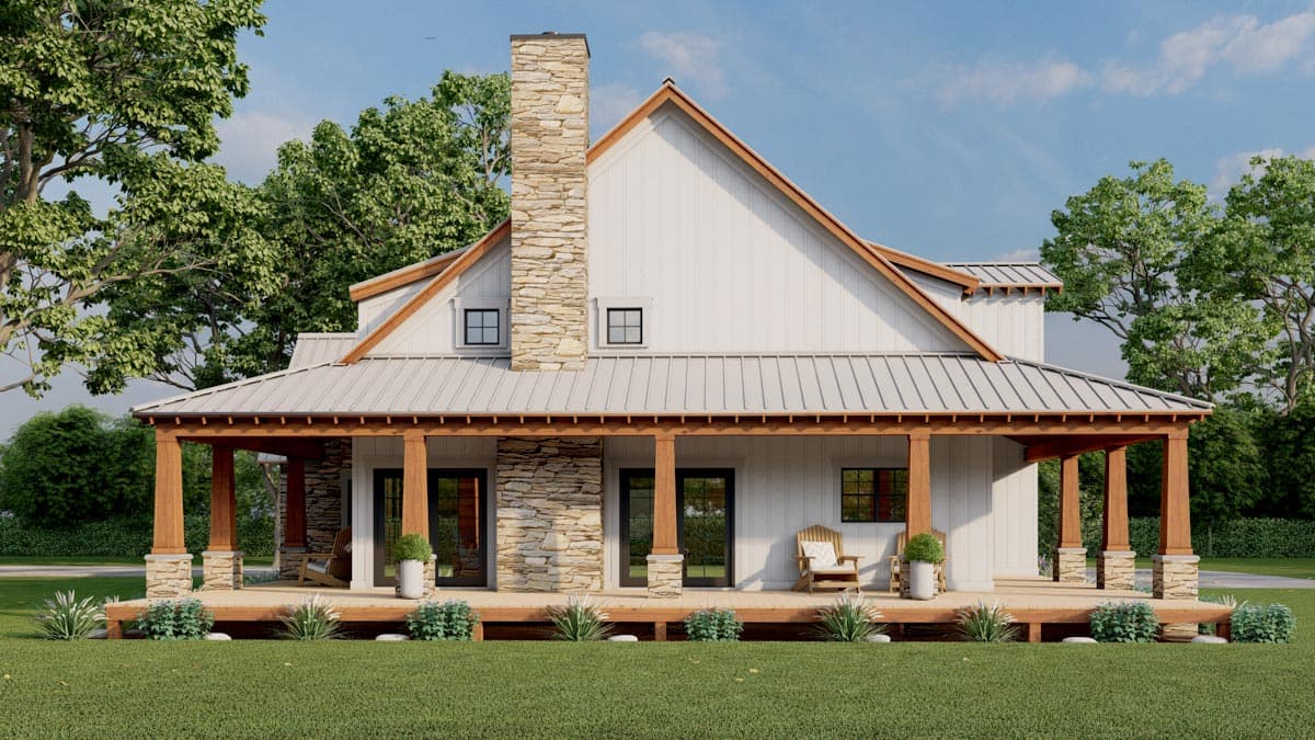 Plan 70780MK: 2278 Square Foot 3-Bedroom Cabin House Plan with 2-Car Attached Garage - Image #7 - Bungalow, Cottage, Country, Craftsman, Mountain, Rustic