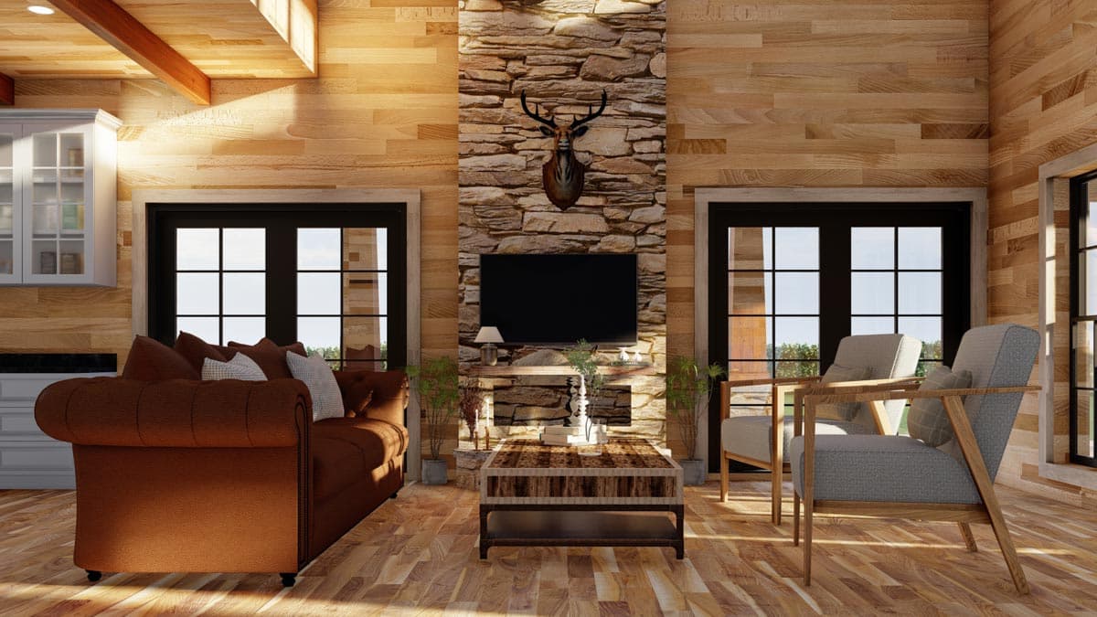 Plan 70780MK: 2278 Square Foot 3-Bedroom Cabin House Plan with 2-Car Attached Garage - Image #8 - Bungalow, Cottage, Country, Craftsman, Mountain, Rustic