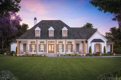 4-Bed French Country House Plan under 3000 Square Feet
