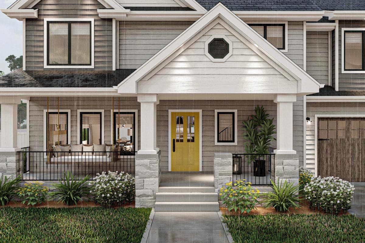 Plan 623117DJ: 2202 Square Foot Contemporary Traditional-style House Plan with 4 Bedrooms - Image #5 - Craftsman, New American, Traditional