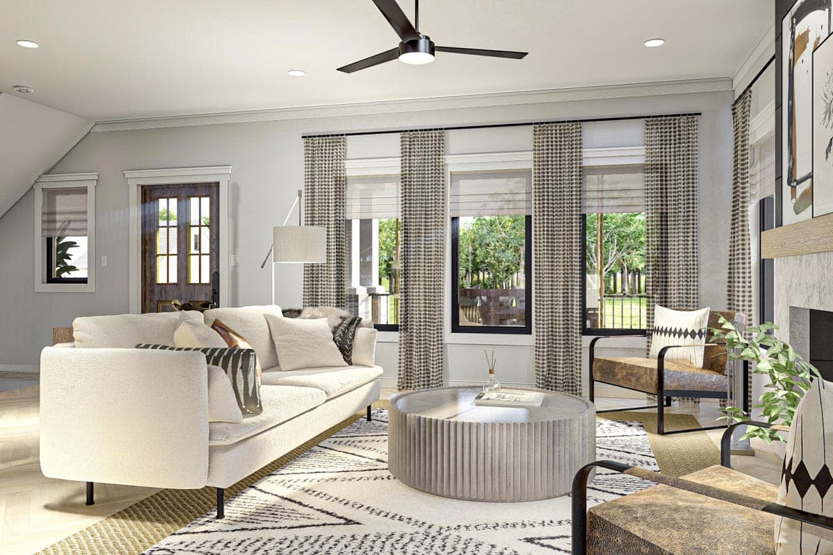 Plan 623117DJ: 2202 Square Foot Contemporary Traditional-style House Plan with 4 Bedrooms - Image #6 - Craftsman, New American, Traditional