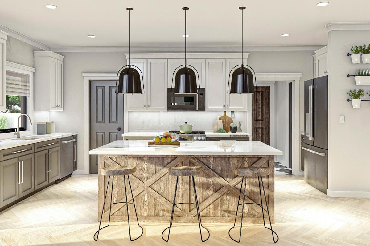 Plan 623117DJ: 2202 Square Foot Contemporary Traditional-style House Plan with 4 Bedrooms - Image #8 - Craftsman, New American, Traditional