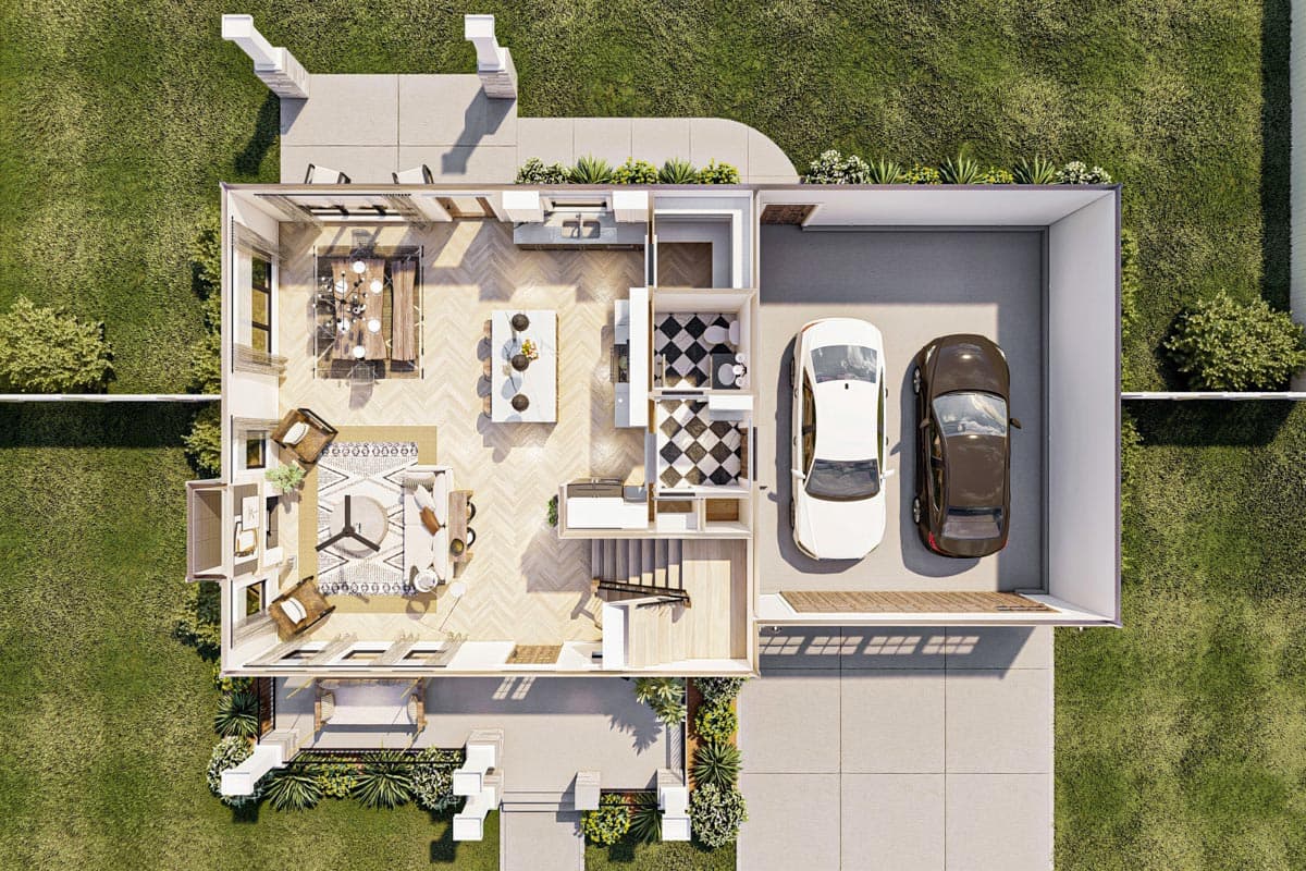 Plan 623117DJ: 2202 Square Foot Contemporary Traditional-style House Plan with 4 Bedrooms - Image #12 - Craftsman, New American, Traditional