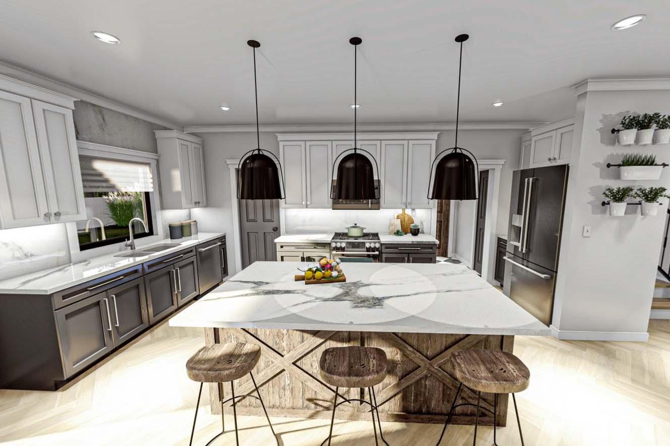 Plan 623117DJ: 2202 Square Foot Contemporary Traditional-style House Plan with 4 Bedrooms - Virtual Tour Cover Image - Craftsman, New American, Traditional