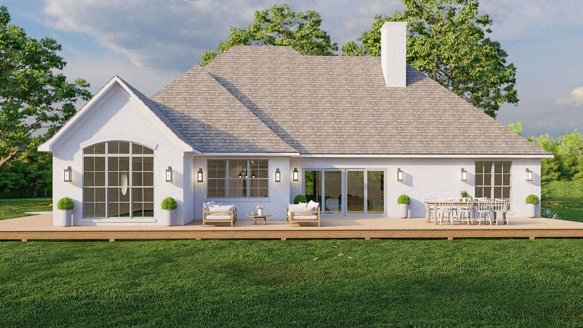 Plan 70781MK: French Country House Plan with Angled 3-car Garage with Game Room Above - Image #5 - European, French Country, Traditional