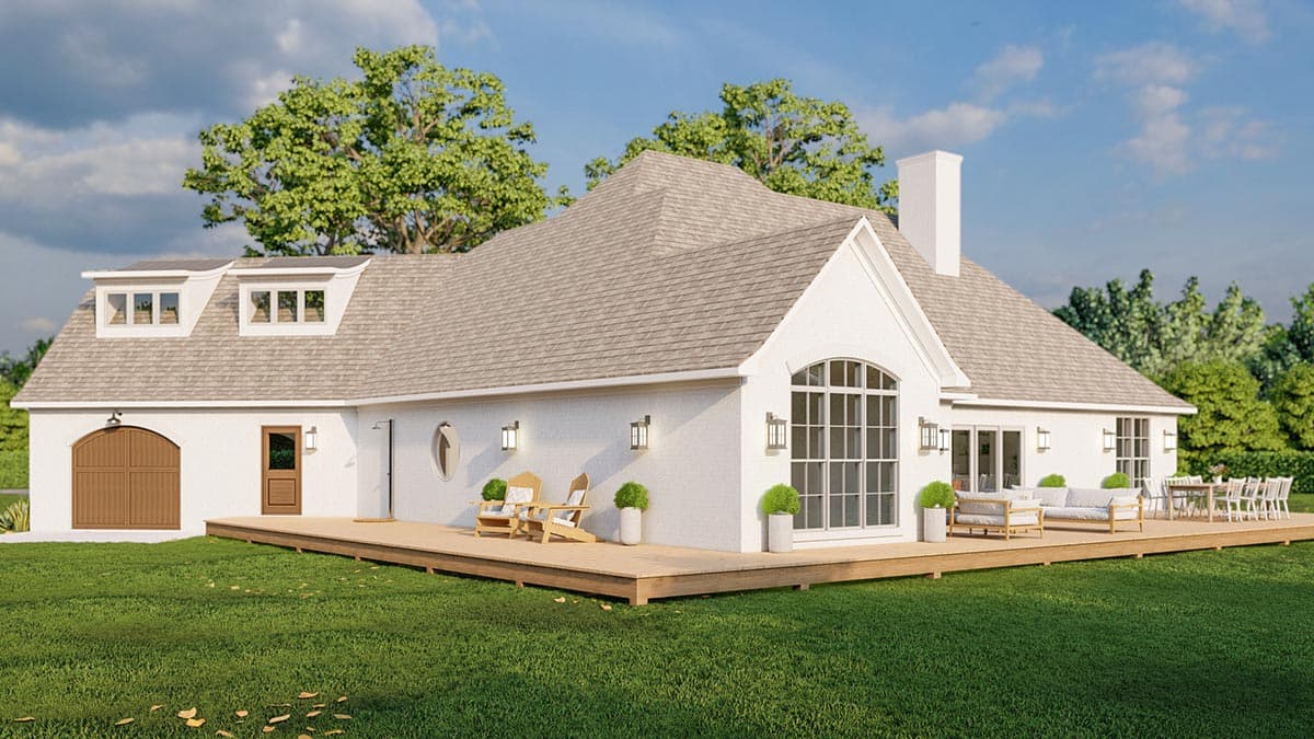 Plan 70781MK: French Country House Plan with Angled 3-car Garage with Game Room Above - Image #6 - European, French Country, Traditional