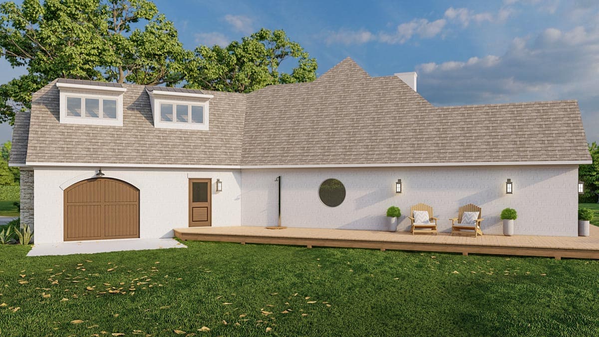 Plan 70781MK: French Country House Plan with Angled 3-car Garage with Game Room Above - Image #7 - European, French Country, Traditional
