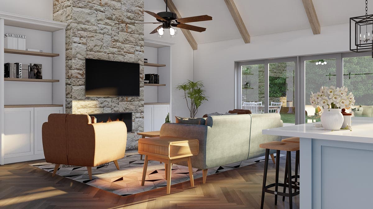 Plan 70781MK: French Country House Plan with Angled 3-car Garage with Game Room Above - Image #14 - European, French Country, Traditional