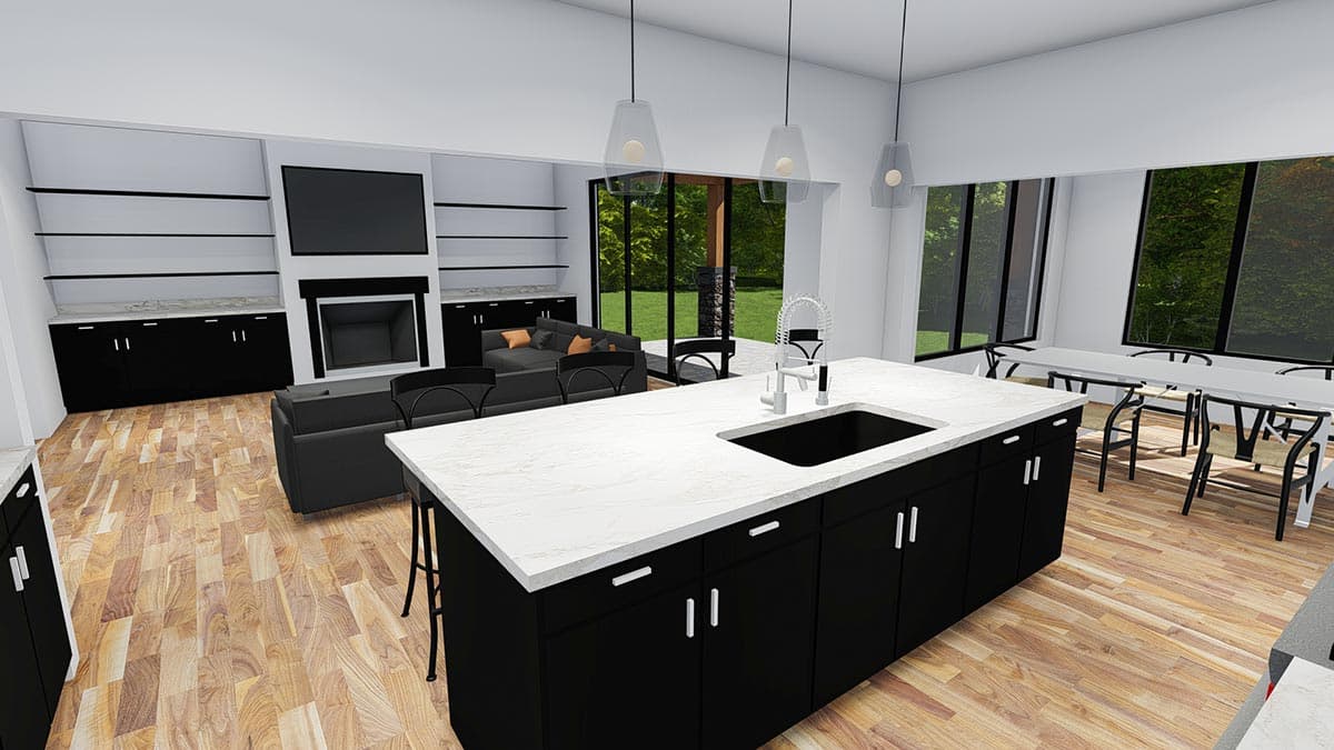 Plan 490039NAH: Modern Farmhouse Bungalow with Loft and 2 Upstairs Bedrooms - Image #8 - Country, Craftsman, Farmhouse, Modern Farmhouse, New American