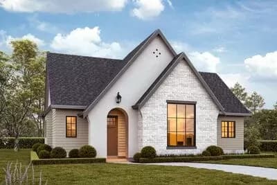 Contemporary European Home Plan with Vaulted Ceiling and Split Bedrooms - 1244 Sq Ft