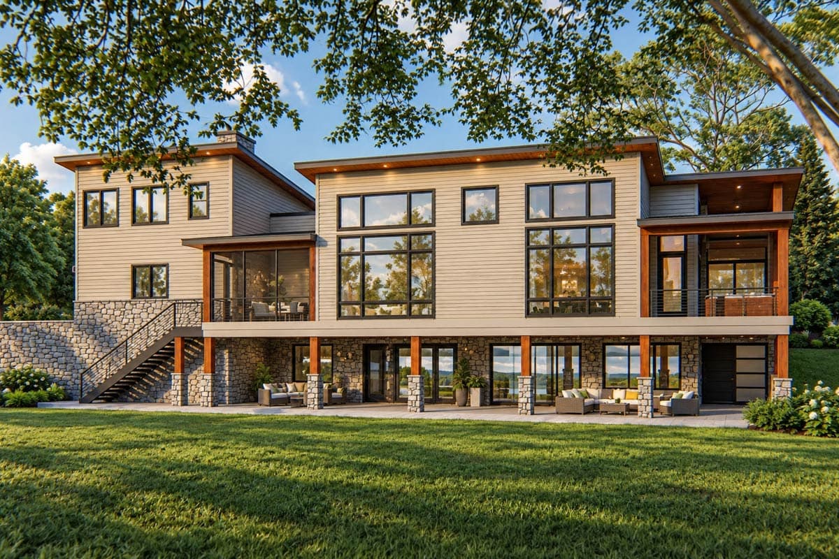 Plan 871023JEN: Pacific Northwest Contemporary-style home with 2 Master Suites and an Elevator - Image #3 - Mid Century Modern, Modern, Northwest, Transitional
