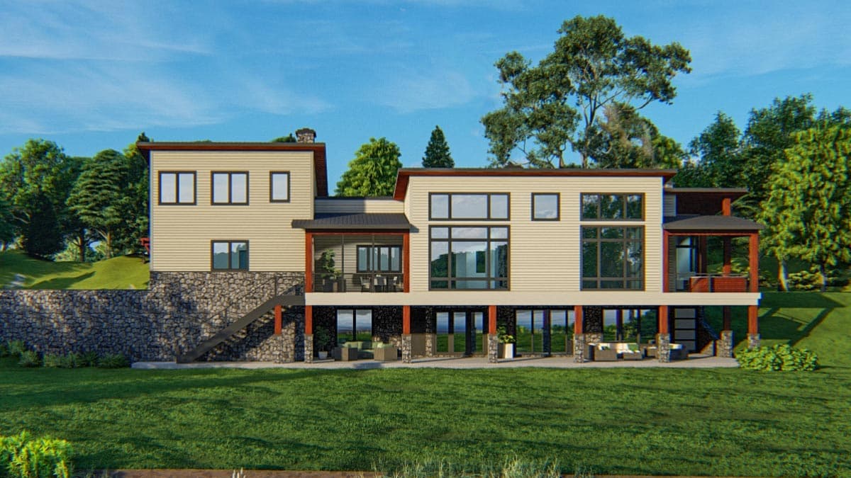 Plan 871023JEN: Pacific Northwest Contemporary-style home with 2 Master Suites and an Elevator - Image #4 - Mid Century Modern, Modern, Northwest, Transitional