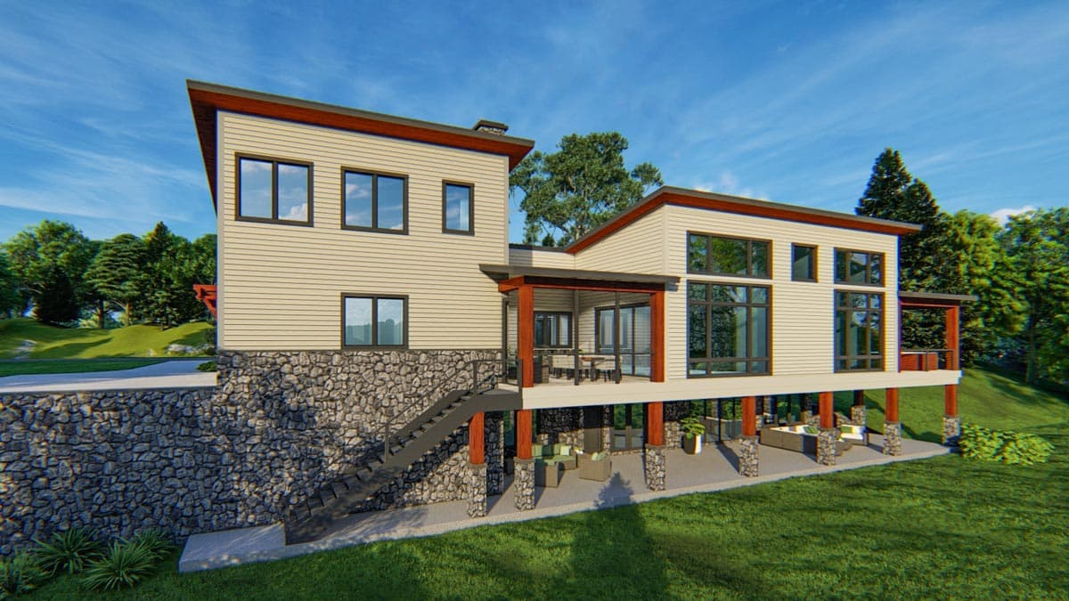 Plan 871023JEN: Pacific Northwest Contemporary-style home with 2 Master Suites and an Elevator - Image #5 - Mid Century Modern, Modern, Northwest, Transitional