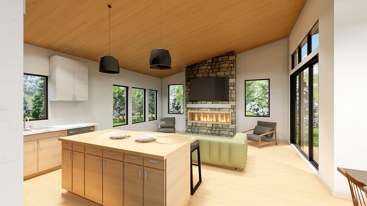 Plan 490042NAH: 3 Bed Modern Mountain Home Plan with Front Balconies - Image #7 - Contemporary, Modern, Mountain, Northwest