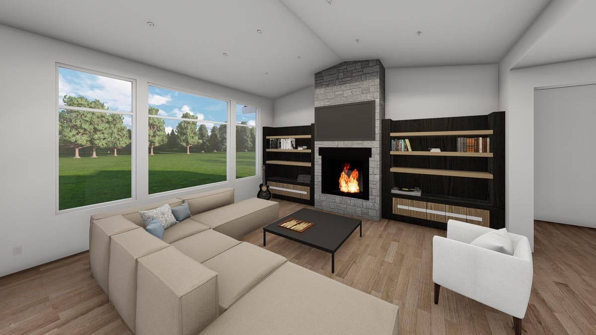 Plan 490043NAH: 3-Bed One-story 1999 Sq Ft Home Plan with Large 3-Car Garage - Image #8