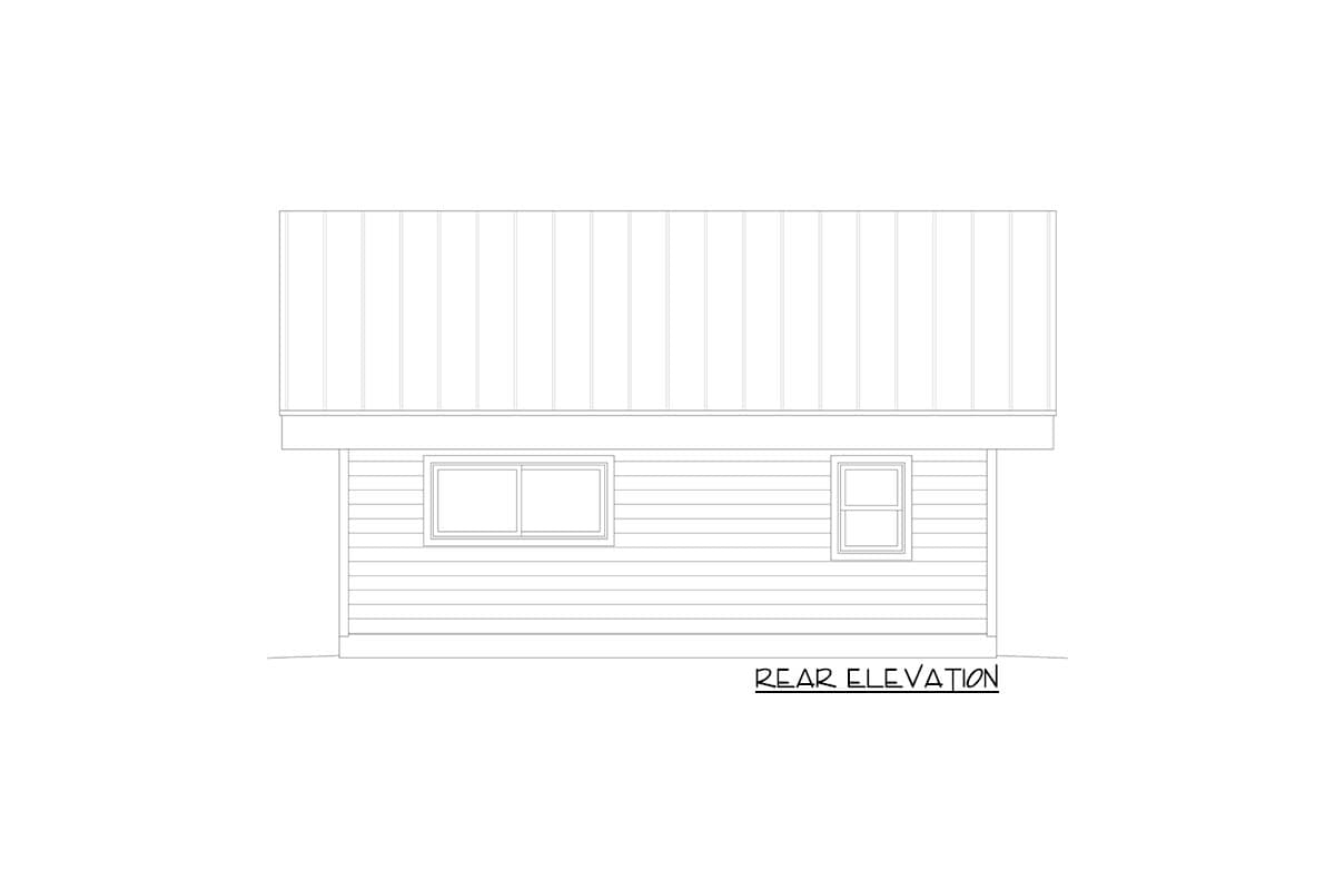 Plan 680007VR: Modern Mountain ADU Home Plan with Front Patio - Image #4 - Cabin, Mid Century Modern, Modern, Mountain, Vacation