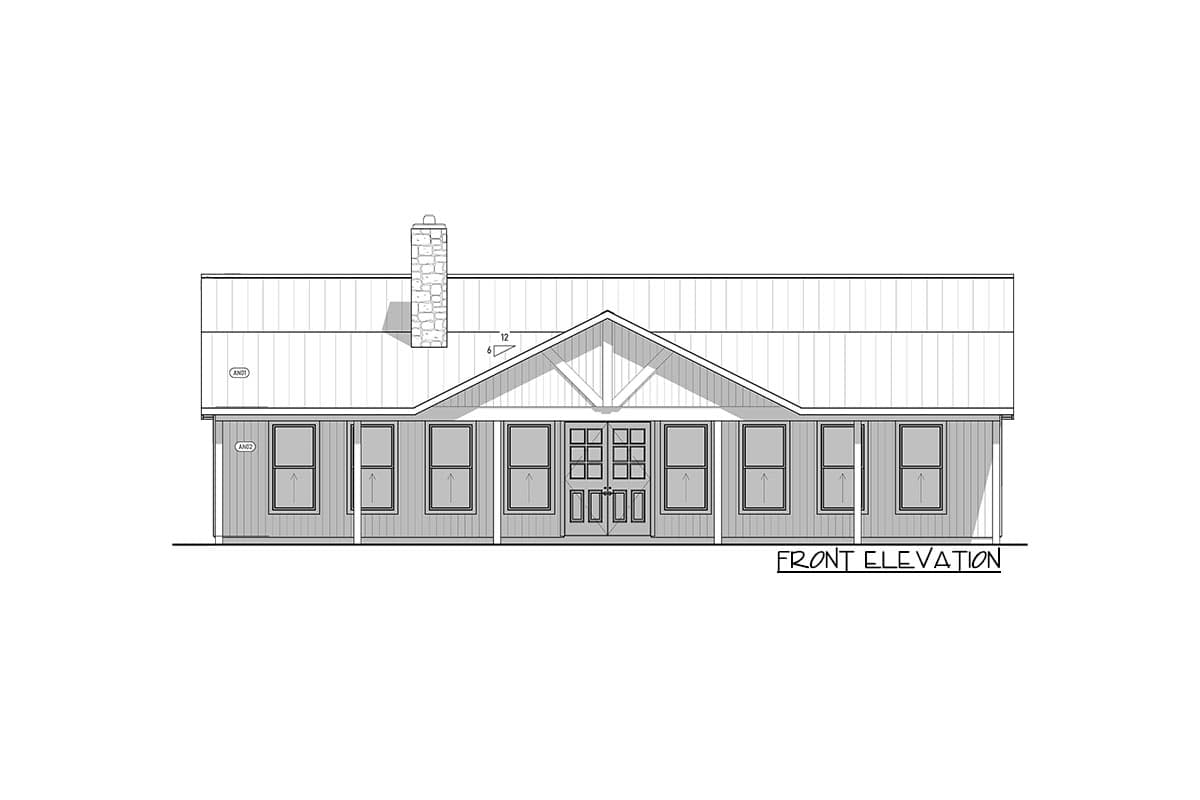 Plan 400010FTY: 3-Bed Rustic Ranch Plan with 10'-Deep Porch - Image #14 - Country, Craftsman, Mountain, Ranch, Rustic