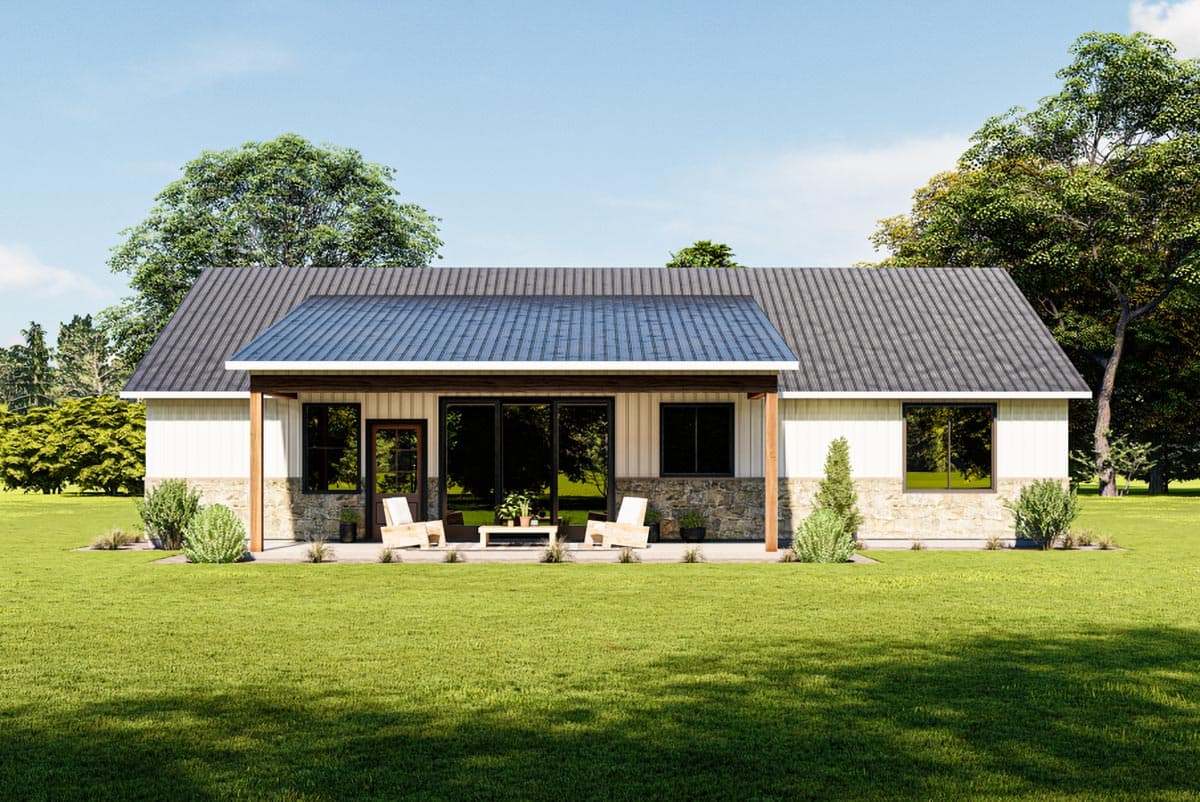 Plan 400010FTY: 3-Bed Rustic Ranch Plan with 10'-Deep Porch - Image #6 - Country, Craftsman, Mountain, Ranch, Rustic