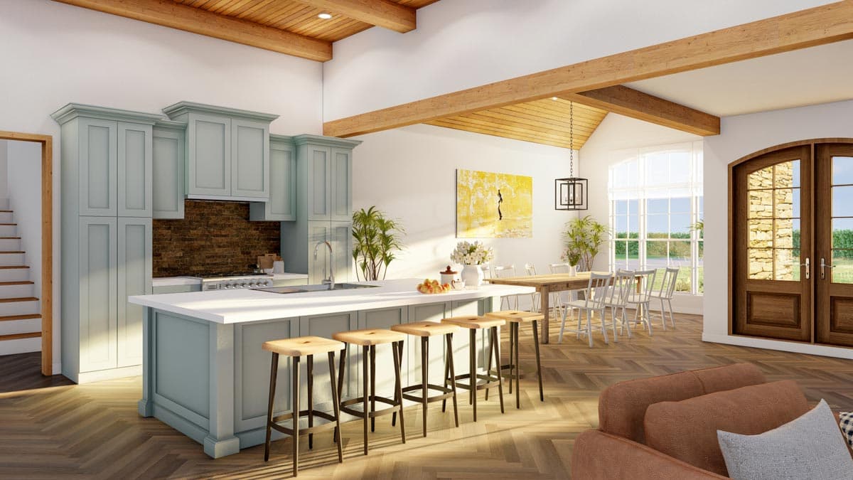 Plan 70783MK: Rustic 3-Bed House Plan with 3-car Garage and a Bonus Room - 2199 Sq Ft - Image #10 - Country, Craftsman, European, Ranch, Traditional