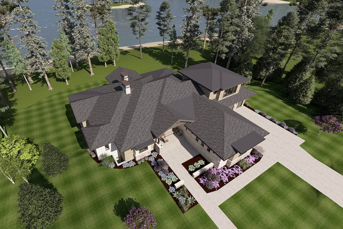 Plan 64529SC: Modern Ranch with Second-Story Gym for the Rear-View Lot - Image #47 - Craftsman, Mountain, New American, Prairie, Ranch, Shingle