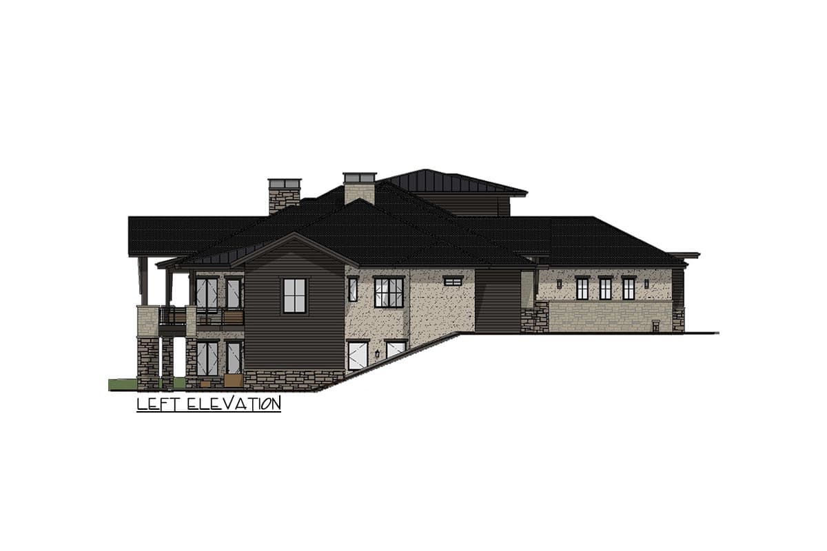 Plan 64529SC: Modern Ranch with Second-Story Gym for the Rear-View Lot - Image #46 - Craftsman, Mountain, New American, Prairie, Ranch, Shingle