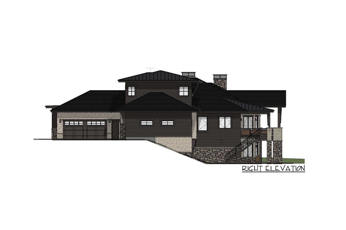 Plan 64529SC: Modern Ranch with Second-Story Gym for the Rear-View Lot - Image #48 - Craftsman, Mountain, New American, Prairie, Ranch, Shingle