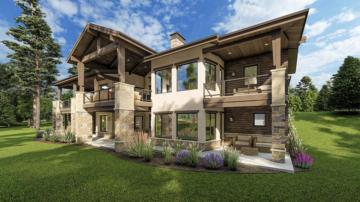 Plan 64529SC: Modern Ranch with Second-Story Gym for the Rear-View Lot - Image #4 - Craftsman, Mountain, New American, Prairie, Ranch, Shingle