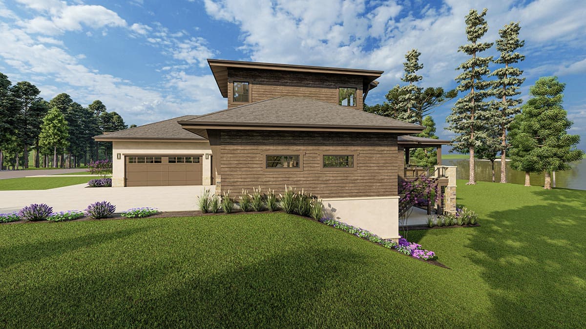 Plan 64529SC: Modern Ranch with Second-Story Gym for the Rear-View Lot - Image #7 - Craftsman, Mountain, New American, Prairie, Ranch, Shingle