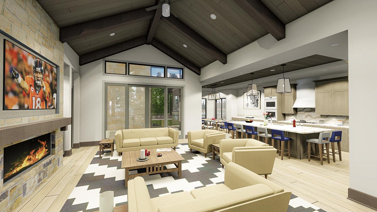 Plan 64529SC: Modern Ranch with Second-Story Gym for the Rear-View Lot - Image #14 - Craftsman, Mountain, New American, Prairie, Ranch, Shingle