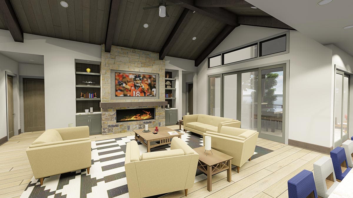 Plan 64529SC: Modern Ranch with Second-Story Gym for the Rear-View Lot - Image #15 - Craftsman, Mountain, New American, Prairie, Ranch, Shingle