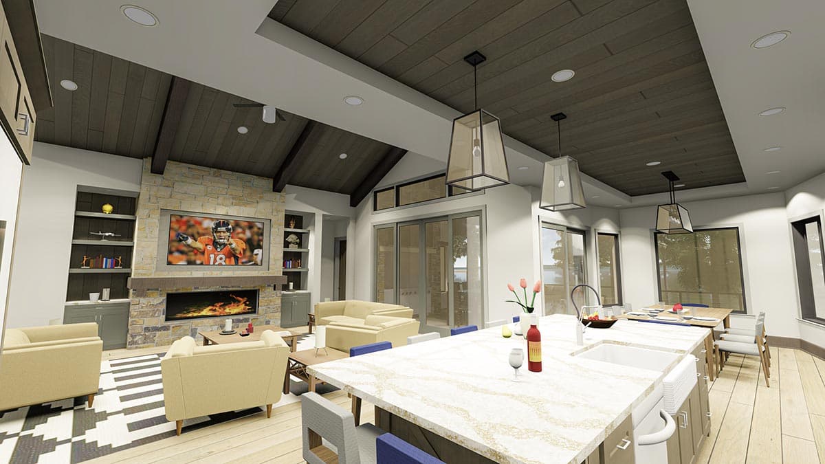 Plan 64529SC: Modern Ranch with Second-Story Gym for the Rear-View Lot - Image #18 - Craftsman, Mountain, New American, Prairie, Ranch, Shingle