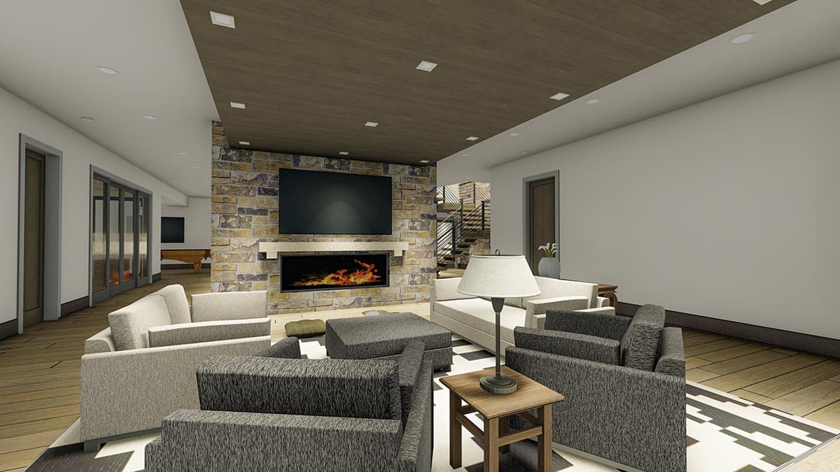 Plan 64529SC: Modern Ranch with Second-Story Gym for the Rear-View Lot - Image #39 - Craftsman, Mountain, New American, Prairie, Ranch, Shingle