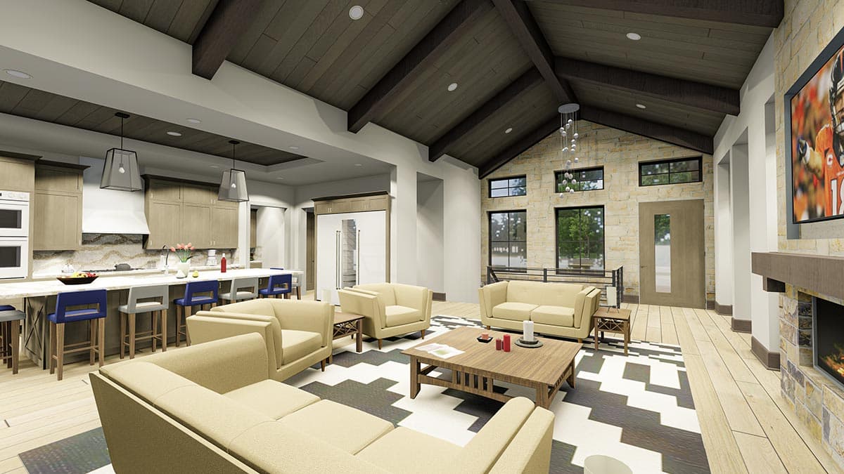 Plan 64529SC: Modern Ranch with Second-Story Gym for the Rear-View Lot - Image #16 - Craftsman, Mountain, New American, Prairie, Ranch, Shingle