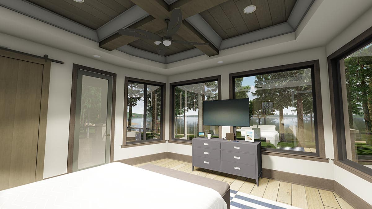Plan 64529SC: Modern Ranch with Second-Story Gym for the Rear-View Lot - Image #22 - Craftsman, Mountain, New American, Prairie, Ranch, Shingle