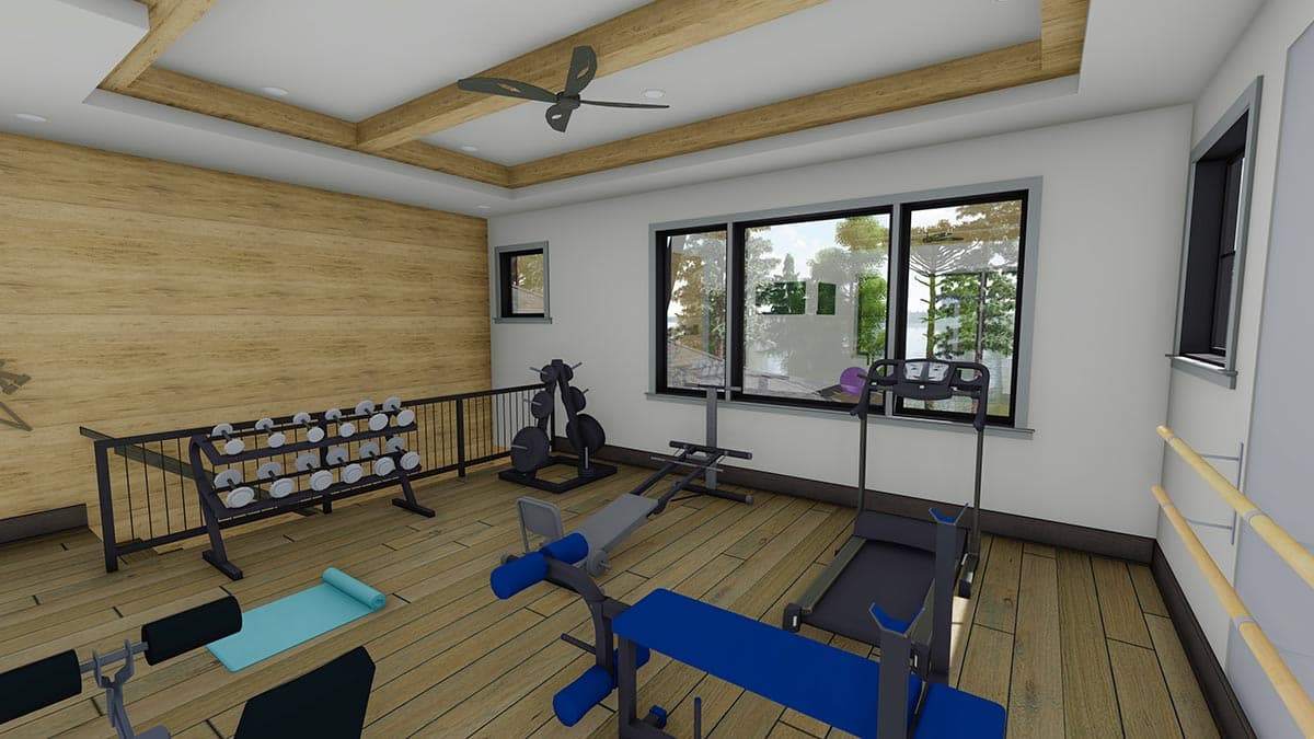 Plan 64529SC: Modern Ranch with Second-Story Gym for the Rear-View Lot - Image #31 - Craftsman, Mountain, New American, Prairie, Ranch, Shingle