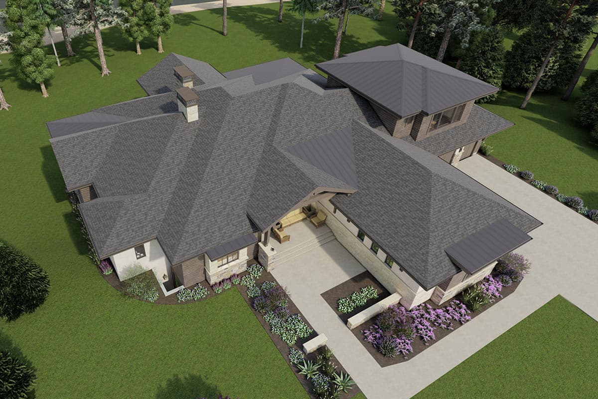 Plan 64529SC: Modern Ranch with Second-Story Gym for the Rear-View Lot - Image #44 - Craftsman, Mountain, New American, Prairie, Ranch, Shingle